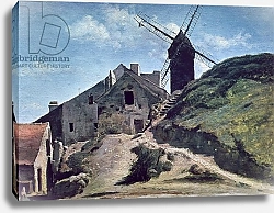 Постер Коро Жан (Jean-Baptiste Corot) A Windmill at Montmartre, 1840-45