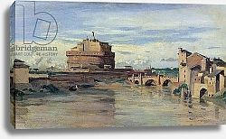Постер Коро Жан (Jean-Baptiste Corot) Castel Sant' Angelo and the River Tiber, Rome