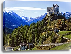 Постер Швейцария. Замок Тарасп в регионе Энгадин