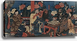 Постер Куниеси Утагава Kada hone o kezurite kan’u yakizu o ryōji suru zu