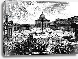 Постер Пиранези Джованни View of St. Peter's Basilica and Piazza, from the 'Views of Rome' series, c.1760
