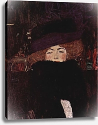 Постер Климт Густав (Gustav Klimt) Дама в шляпе и боа из перьев