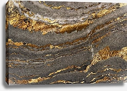 Постер Серая мраморная скала с золотыми прожилками