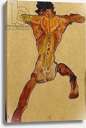 Постер Шиле Эгон (Egon Schiele) Male Nude seen from Back; Mannlicher Ruckenakt, 1910