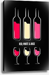 Постер Red, White & Rose