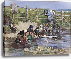 Постер Буден Эжен (Eugene Boudin) Прачки у потока
