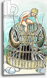 Постер Мендоза Филипп (дет) Crab Basket, illustration from 'The Water Babies' by Charles Kingsley, 1965