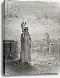 Постер Доре Гюстав Jacob Keeping Laban's Flock, illustration from Dore's 'The Holy Bible', engraved by Pannemaker, 1866