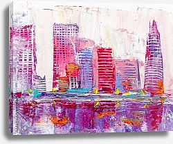 Постер Абстрактная живопись городских небоскребов
