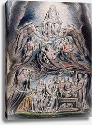 Постер Линнел Джон Illustrations of the Book of Job, pl.3: Satan before the throne of God, after William Blake
