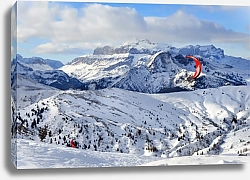 Постер Сноукайтинг в заснеженных горах