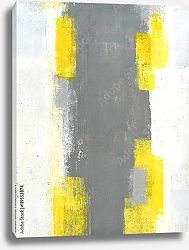 Постер Серо-бело-желтая абстракция