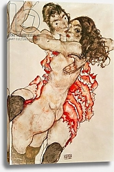 Постер Шиле Эгон (Egon Schiele) Two Women Embracing, 1915
