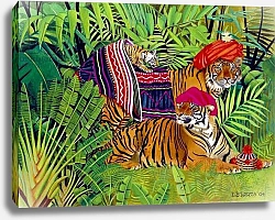 Постер Уоттс Э. (совр) Tiger family with Thai Clothes, 2004