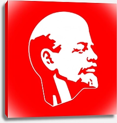 Постер Портрет Ленина на красном фоне