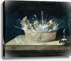 Постер Стоскопф Себастьян Still Life with a Basket of Glasses, 1644