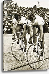 Постер LtoR:  Toni Merkens and Albert Sellinger starting the 1000 metre bike race at the Berlin Olympic Games, 1936
