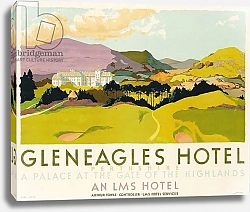 Постер Школа: Английская 20в. Gleneagles Hotel, poster advertising the LMS, 1924