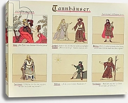 Постер Школа: Немецкая школа (19 в.) Six scenes relating to the opera 'Tannhauser' by Richard Wagner