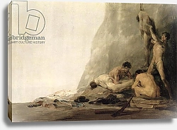 Постер Гойя Франсиско (Francisco de Goya) Cannibals Preparing their Victims in 1649, c.1800-08