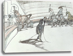 Постер Тулуз-Лотрек Анри (Henri Toulouse-Lautrec) Au Cirque: Chevaux en Liberte, 1899