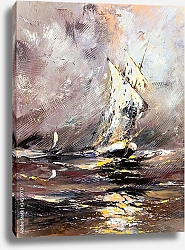 Постер Парусное судно в бурном море