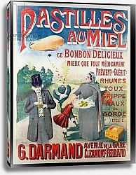 Постер Школа: Французская Poster advertising 'Pastilles au Miel', honey lozenges, made by G. Darmand