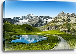 Постер Швейцария, туристическая тропа у горы Маттерхорн