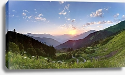 Постер Кавказ. Закат в горах  у Сочи