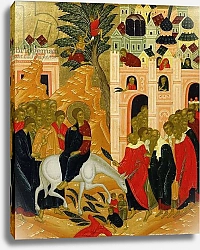 Постер Школа: Русская 19в. Christ's Entry into Jerusalem, icon