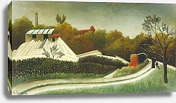 Постер Руссо Анри (Henri Rousseau) Sawmill, Outskirts of Paris