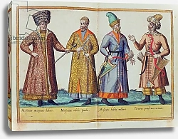 Постер Sixteenth century costumes from 'Omnium Poene Gentium Imagines', published in Cologne, 1577