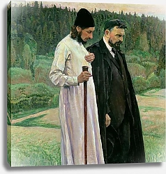 Постер Нестеров Михаил The Philosophers: Portrait of Sergei Nikolaevich Bulgakov and Pavel Aleksandrovich Florensky, 1917
