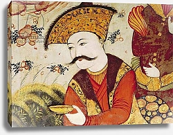 Постер Школа: Персидская Shah Abbas I and a Courtier offering fruit and drink 1