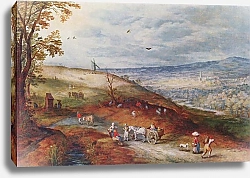 Постер Брейгель Ян Старший Пейзаж с ветряной мельницей