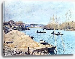 Постер Сислей Альфред (Alfred Sisley) Сена в Пор-Марли с кучами песка