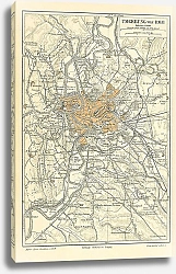 Постер Карта окрестностей Рима, конец 19 в. 2