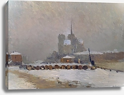 Постер Лебур Альбер Notre-Dame de Paris. Effet de neige, le soir