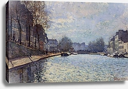 Постер Сислей Альфред (Alfred Sisley) View of the Canal Saint-Martin, Paris, 1870