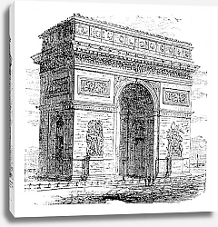 Постер Triumphal Arch or Arc de Triomphe, Paris, France. Vintage engraving.