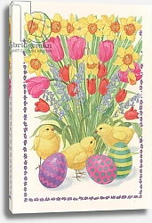 Постер Бентон Линда (совр) Chicks, Eggs and Flowers, 1995