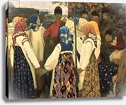 Постер Рябушкин Андрей A lad has wormed his way into the girl's round dance, 1902