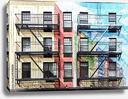 Постер Красочные здания в восточном Манхэттене, Нью-Йорк