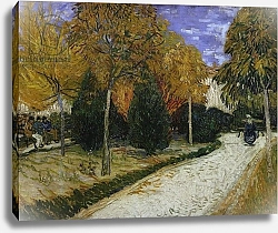 Постер Ван Гог Винсент (Vincent Van Gogh) Path in the Park at Arles, 1888