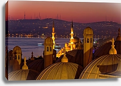 Постер Восход солнца над Босфором, вид из мечети Сулеймание, Стамбул, Турция