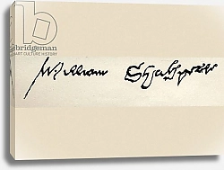 Постер Школа: Английская, 17в. The signature of William Shakespeare
