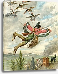 Постер Бишар Альфонс Lifted from earth by ducks, c.1886