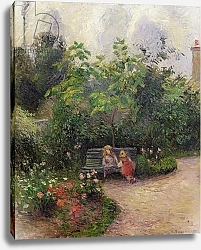 Постер Писсарро Камиль (Camille Pissarro) A Corner of the Garden at the Hermitage, Pontoise, 1877