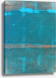 Постер Синяя абстракция с голубыми мазками