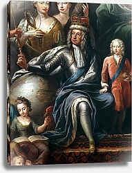Постер Торнхилл Джеймс George I and his grandson, Prince Frederick, detail from the Painted Hall